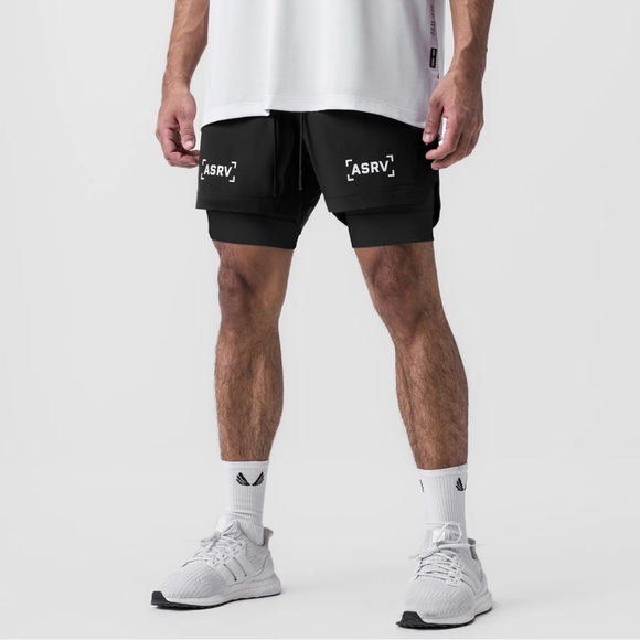 ASRV MENS Black and Gray Shorts - Picture 3 of 9